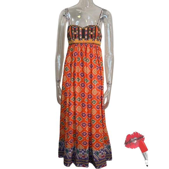 Denim & Supply Ralph Lauren Dresses & Skirts - Ralph Lauren Denim & Supply Dress Women XS Orange Boho Spaghetti Strap Festival